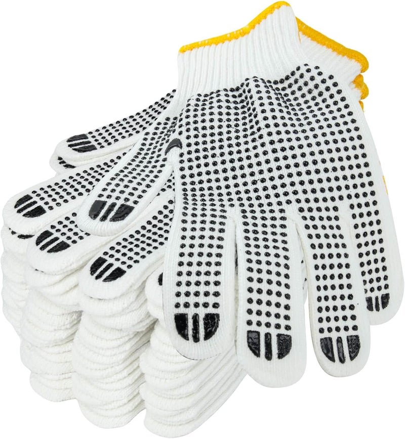 PLWJK Unisex white cotton polyester knitted safety gloves,suitable for gardening,warehouse,cooking work-12/36/240 pairs - Image 1